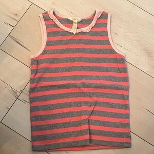 Matilda Jane 8 years old, Little Lass Coral and Gray Striped Tank Top